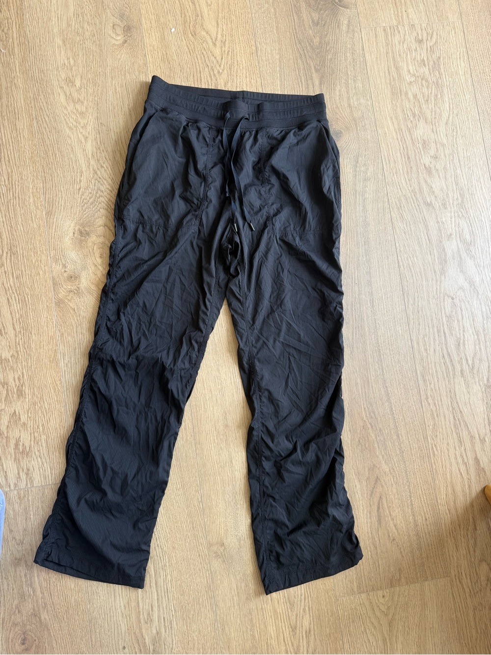 CRZ YOGA Black Lightweight Drawstring Straight Leg Pants